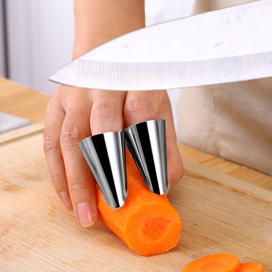 Set of 2 Stainless Steel Finger Guard Vegetable Cutter Finger Guard