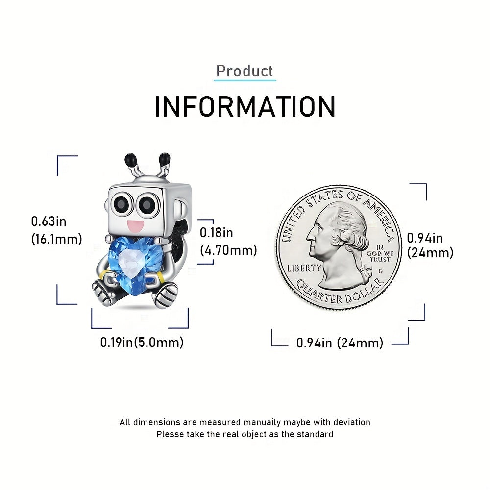 Silvery Robot Zircon Beads for Bracelets & Necklaces