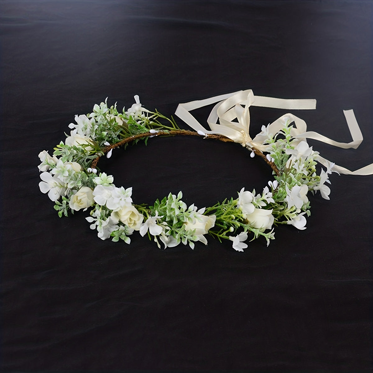 Boho Flower Wreath Headdress for Wedding Bride