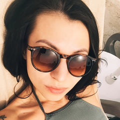 Vintage Leopard Round Sunglasses Classic Travel Sunshade Eyeglasses