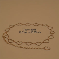 Heart Metal Waist Chain Adjustable Golden Belly Chain Belt