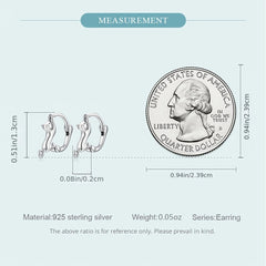925 Silver Cat Ear Buckle Stretch Circle Stud Earrings