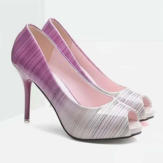 Ombre Ladies High Heels Slip On Stiletto Heels Party Pumps