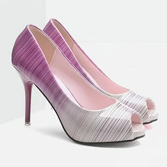 Ombre Ladies High Heels Slip On Stiletto Heels Party Pumps