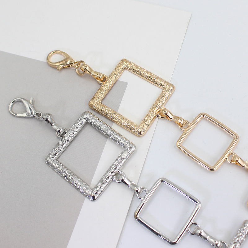 Metal Waist Chain Women's Square Belt For Dress Shirt Suit