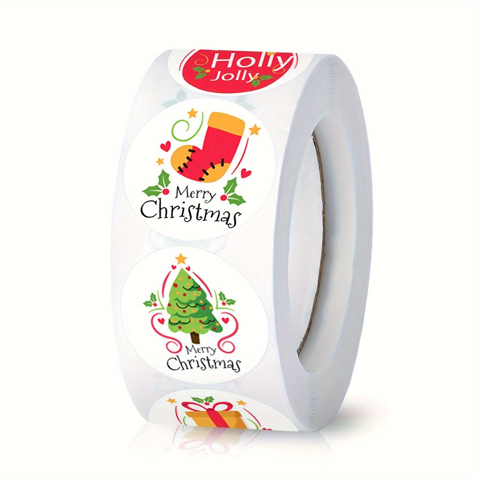 500pcs Merry Christmas Stickers 2.54 Cm Self Adhesive Labels