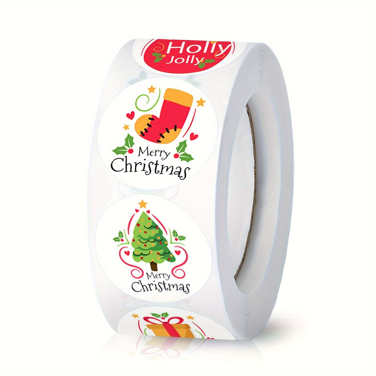 500pcs Merry Christmas Stickers 2.54 Cm Self Adhesive Labels