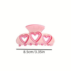 Sweet Y2K Style Hollow Heart Hair Claw Clip for Women