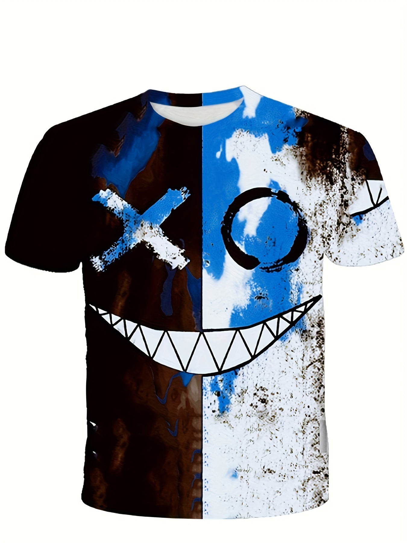Boys Colorful Graffiti Face T Shirt Short Sleeve Tee