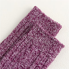 5 Pairs Women's Mid Tube Solid Socks, Comfy & Warm Stockings