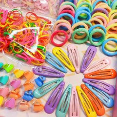 895PCS Girls Hair Accessories Set High Elasticity Hair Bands Ponytail Ropes
