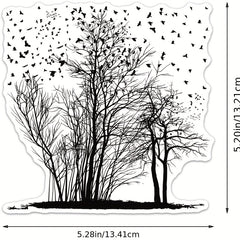 Trees and Birds Clear Stamps for Crafting