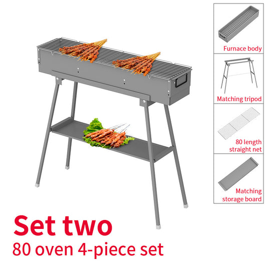 Portable Charcoal Grill with Rack for Camping and Commercial Use