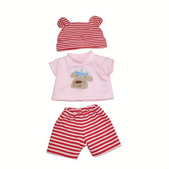 3pcs Clothes Set for 10-14 inch Dolls, Fits 28" Dolls, Polyester Material