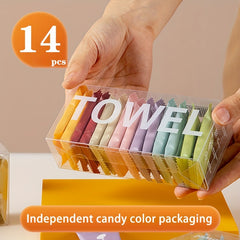 7pcs 14pcs Compressed Towels Candy Thick Disposable Face Towels Portable Travel