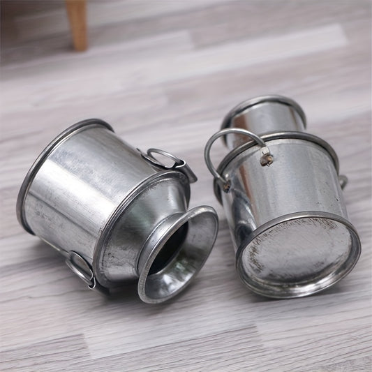 Miniature Dollhouse Milk Jug and Iron Bucket Model