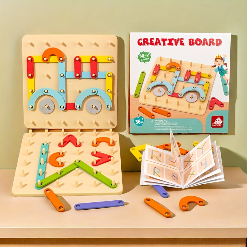 Kids Geometric Shape Puzzle Toy with Stacking Columns