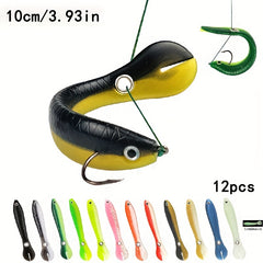 12pcs Soft Bionic Cranky Loach Lure for Fishing