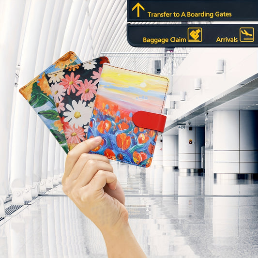 Floral Passport Holder Credit Cards Holder Waterproof Document Travel Accessorie