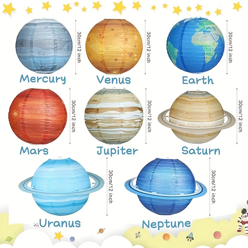 1pc Planetary Paper Lantern 30 48 Cm Outer Space Party Decoration