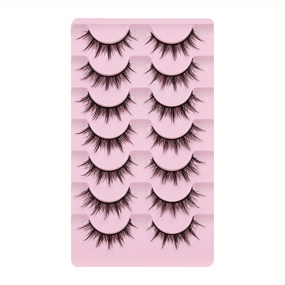 7 Pairs Fluffy & Spiky Mink False Eyelashes for Natural & Dramatic Look