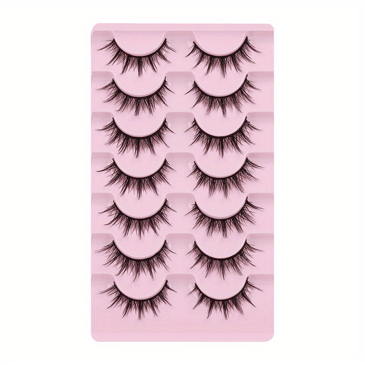 7 Pairs Fluffy & Spiky Mink False Eyelashes for Natural & Dramatic Look