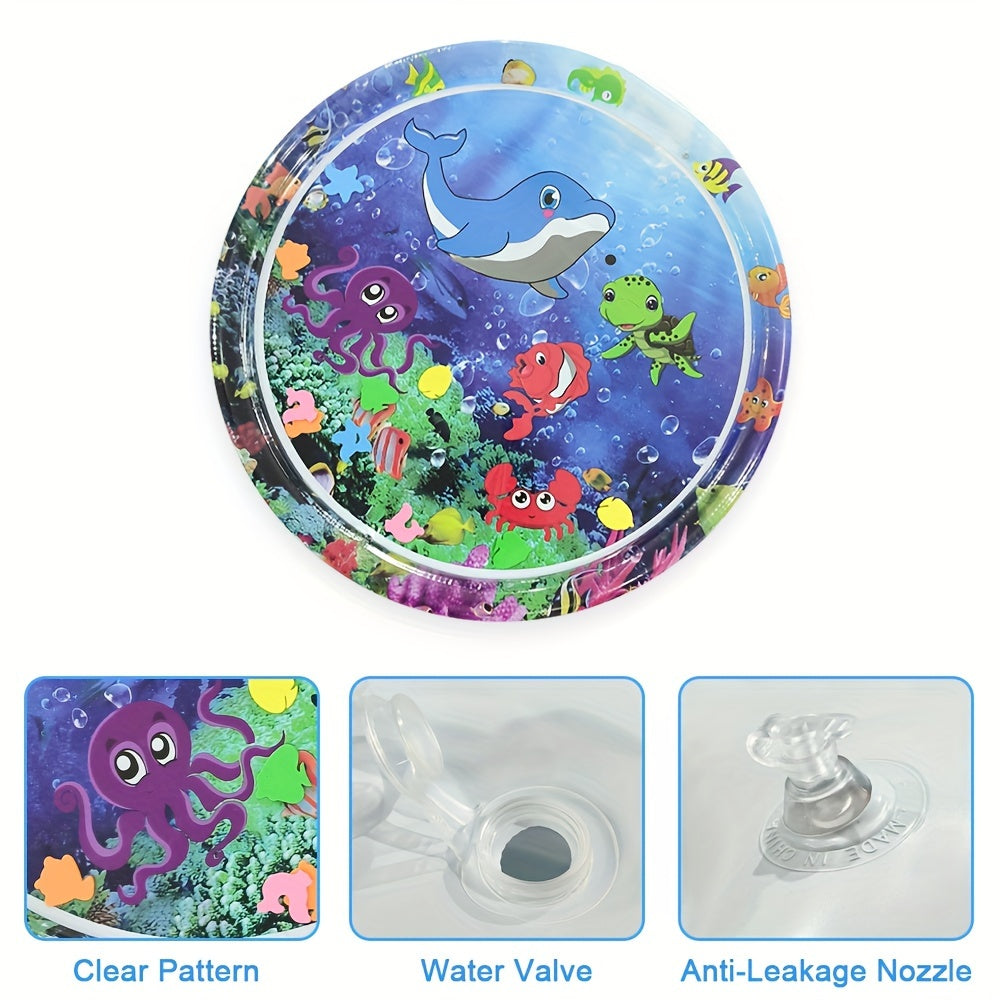 Octopus Water Splash Pad with Fish & Coral Sensory Play Mat