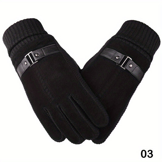 Men's Leather Cycling Motorcycle Gloves Anti skid Grip