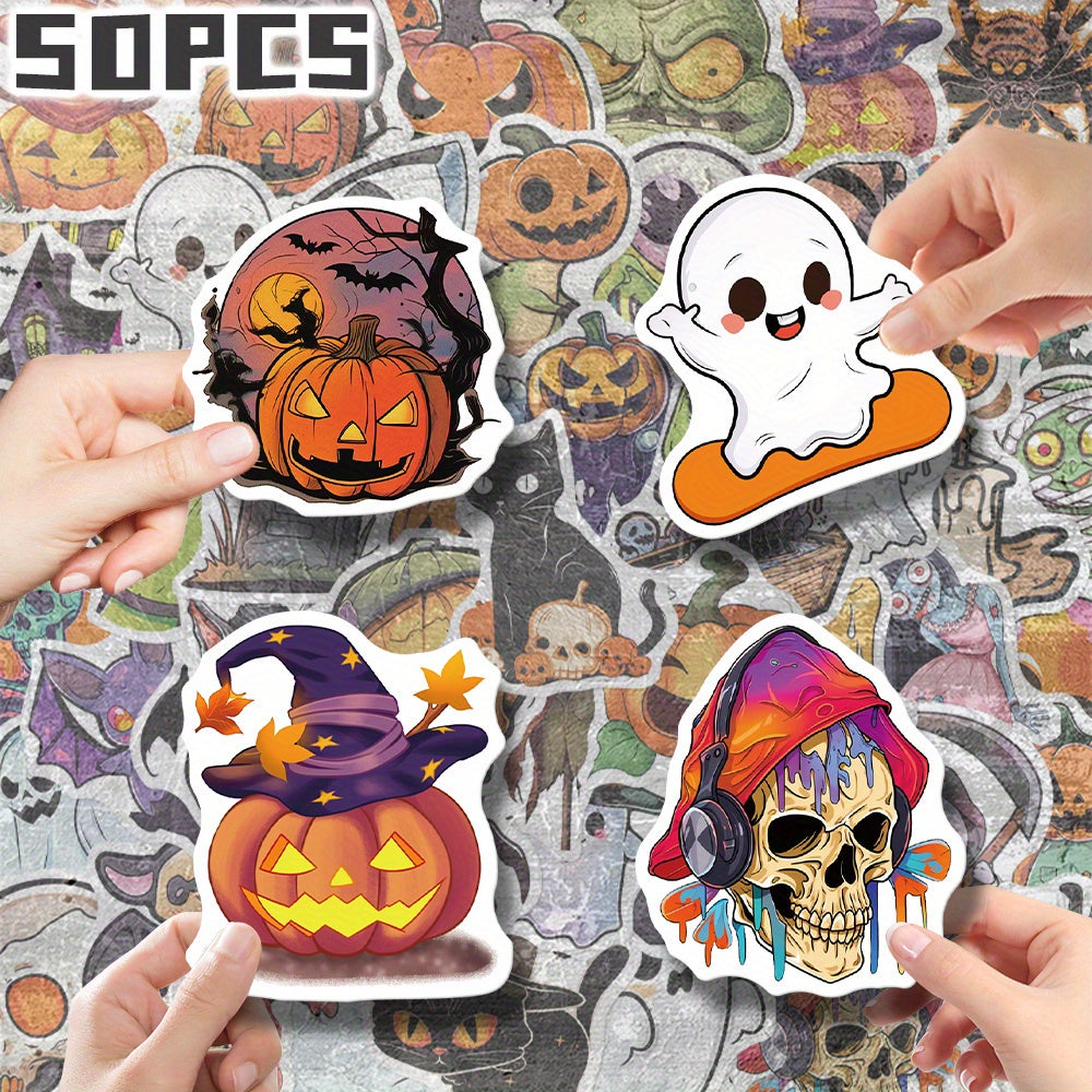50pcs Halloween Cartoon Stickers YWWBLD PVC Decals for Party Decor & More