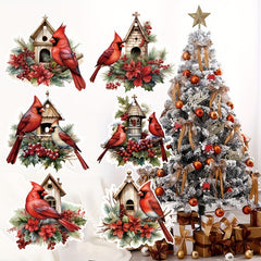 Red Bird Christmas Decorations Tree Hanging