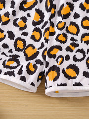Toddler Girls Heart Leopard Cami Jumpsuit Romper Summer Clothes