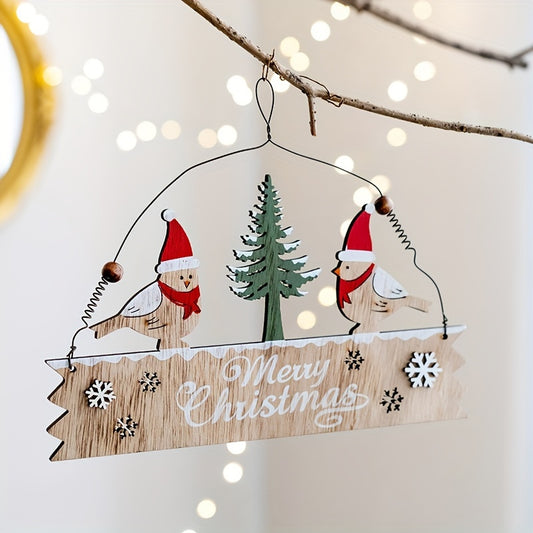 Christmas Wooden Door Number Decorative Tag Holiday Decoration