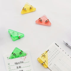 10pcs Triangle Transparent File Edge Clip School Supplies