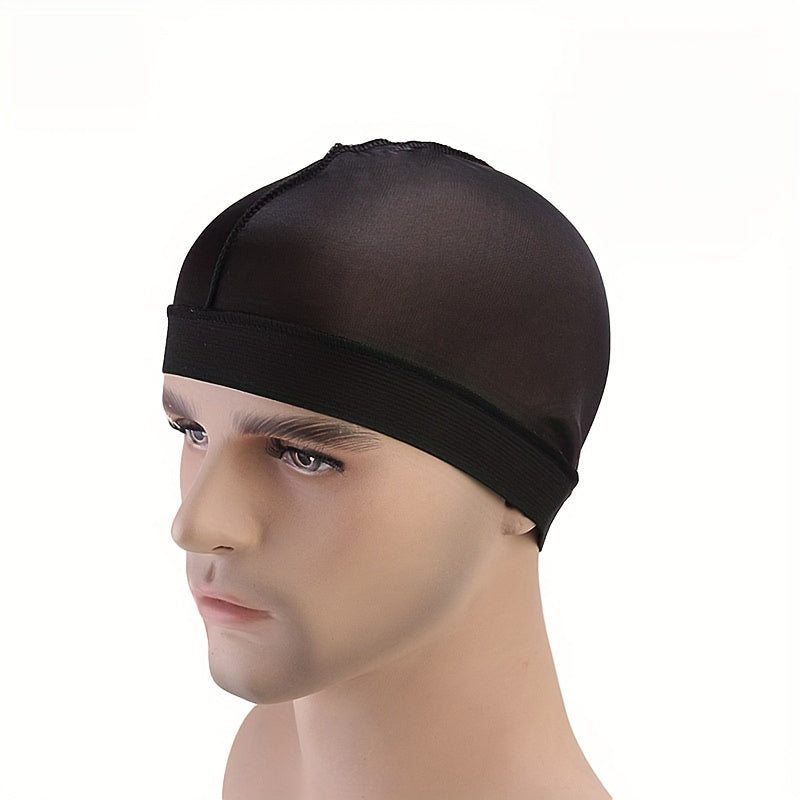 4pcs Silky Stocking Wave Caps Large Size Compression Stain Caps for Men