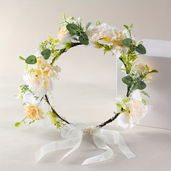 Floral Headband Wedding Hair Accessory Greenery Crown Bridal Photo Shoots