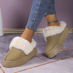 Women's Plush Snow Boots Lightweight Casual Platform Shoes
