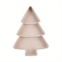 Christmas Tree Cake Tray Dessert Biscuit Snack Plate 3 Girds