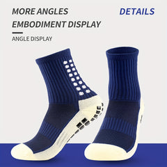 Men's Soccer Non-Slip Crew Socks Thickened Grip Football Socks