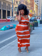  Tie Dye Bodycon Midi Cami Dress