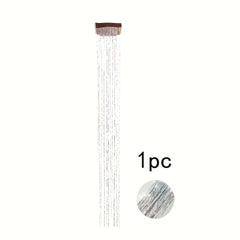 3pcs Glitter Hair Tinsel Extensions 20 Inch Kit