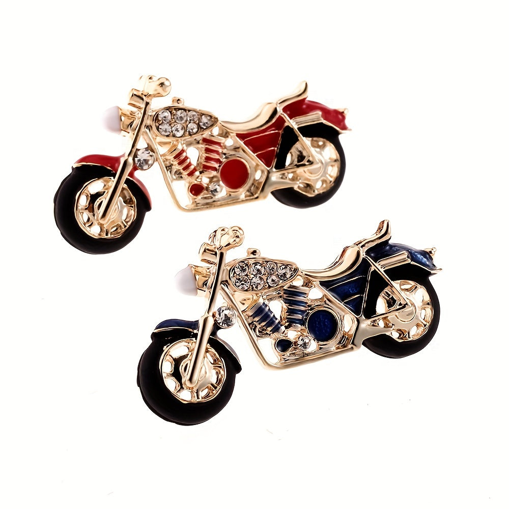 Crystal Motorcycle Model Brooch for Jackets and Hats