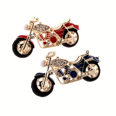 Crystal Motorcycle Model Brooch for Jackets and Hats