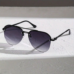 Top Bar Aviator Sunglasses Gradient Metal UV400