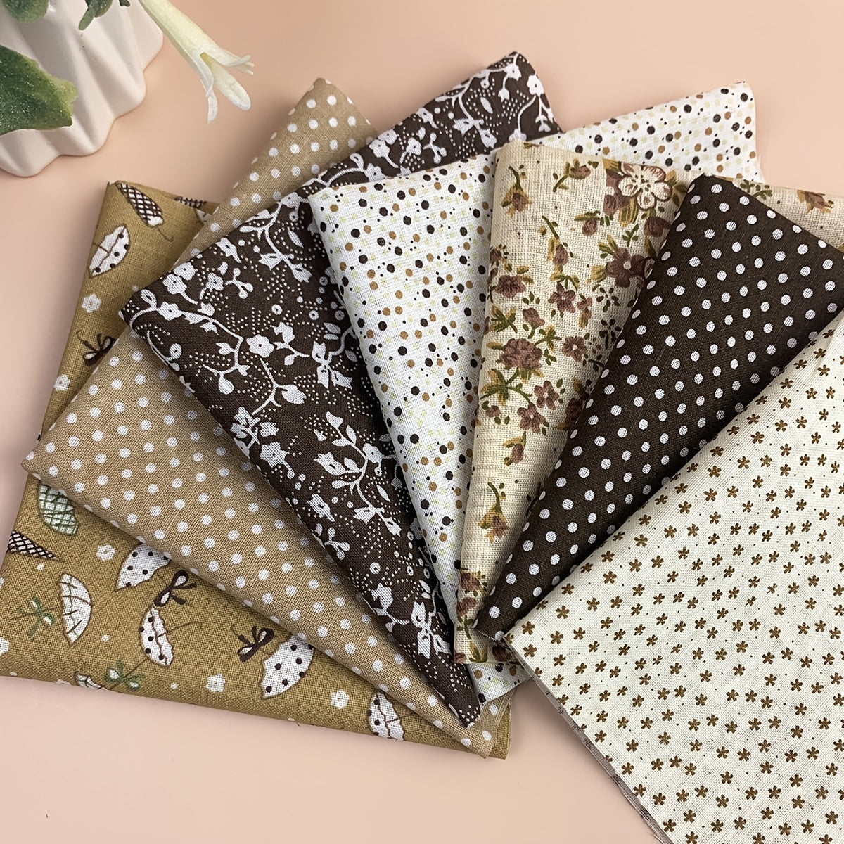 7pcs Cotton Patchwork Fabric Craft Material for Sewing Home Decor