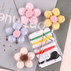 5pcs Plush Flower Hair Accessories for Girls Hat DIY