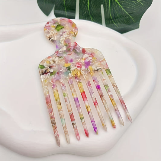 Vintage Floral Acetic Acid Comb for Hair Styling