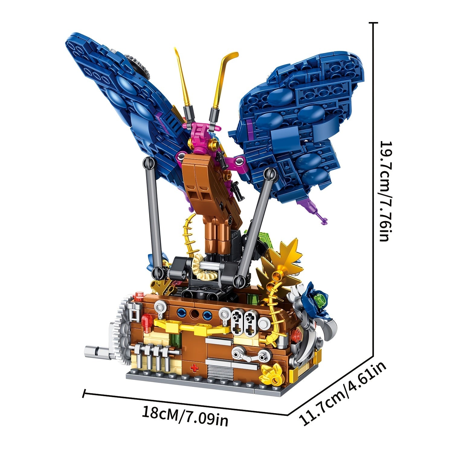 Mechanical Butterfly Model Building Set with Stand ABS Material