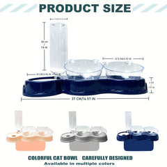 Elevated Cat Bowls 3-in-1 Automatic Water Bottle & Food Bowls