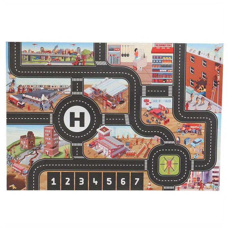 Kids Traffic Game Map Play Mat Kids Carpet Rug