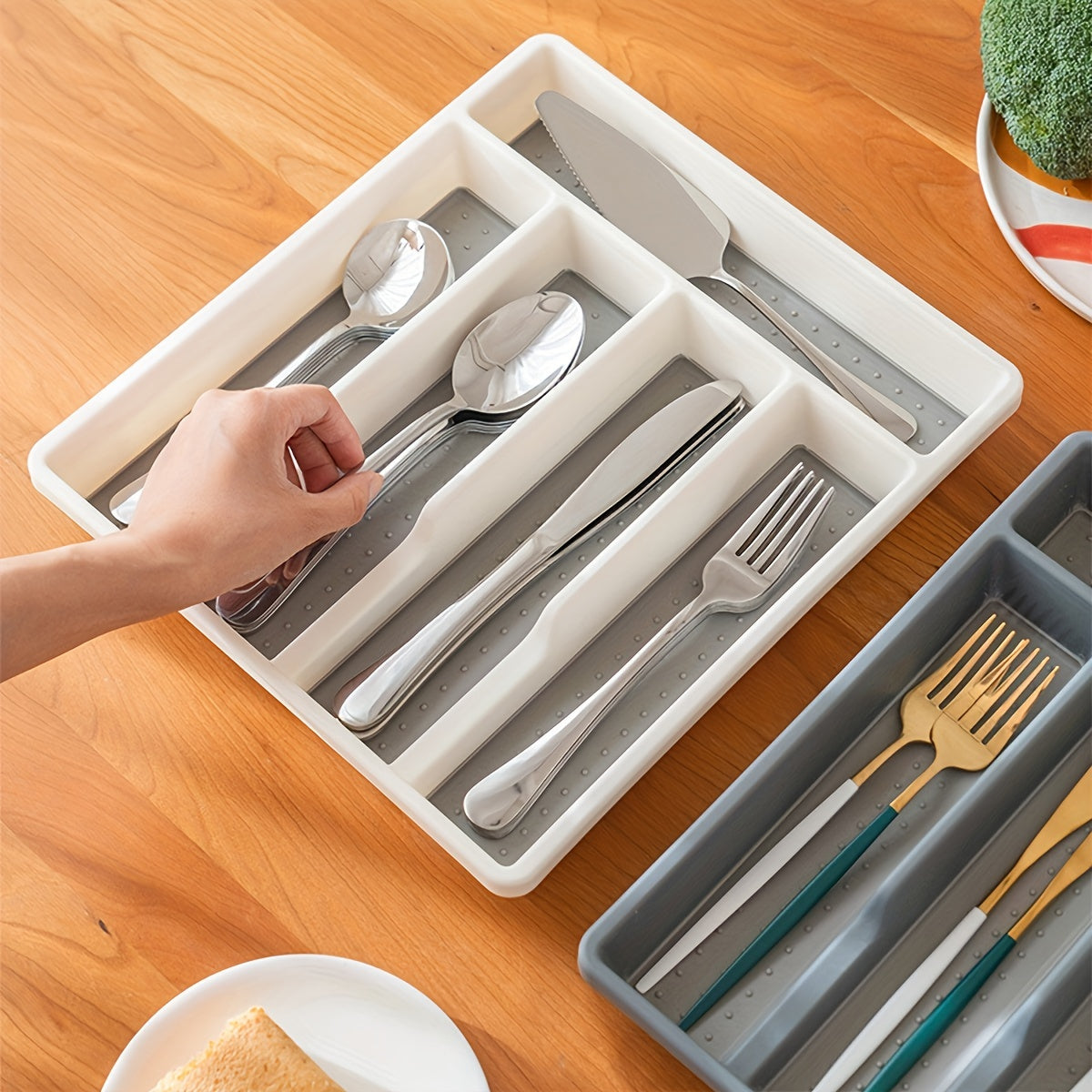 Cutlery Drawer Organizer Tray Storage Box Kitchen Supplies
